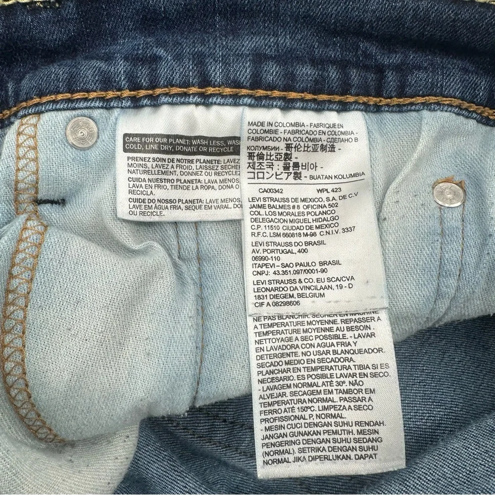 Levi's Jeans Mens 38x32 Blue 514 Straight Leg Stretch Dark Wash Denim-read